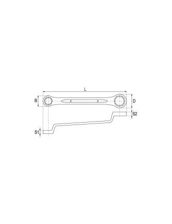 Klucz oczkowo-odgięty 14x15mm YATO YT-0387