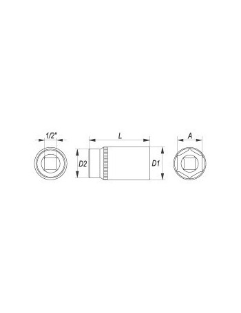 Nasadka 21mm 1/2"6-kąt. Cv długa YATO YT-1234