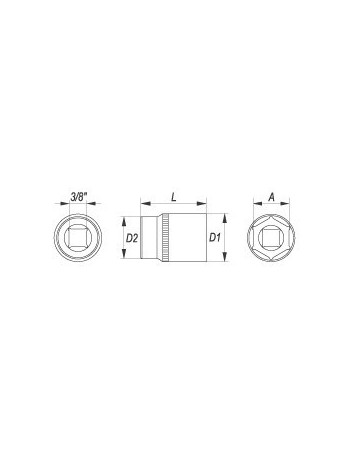 Nasadka 18mm 3/8" 6-kąt. Cv krótka YATO YT-3813