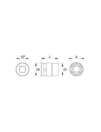 Nasadka udarowa 1/2" 18mm YATO YT-1008