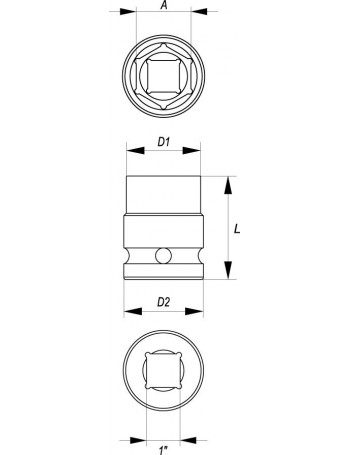 Nasadka udarowa 1" 28mm YATO YT-1184