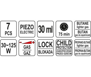 Lutownica gazowa 3w1 z akcesoriami YATO YT-36706