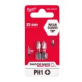 Bit udarowy PH1 25mm Shockwave 2szt. MILWAUKEE 4932430850