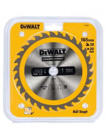 Tarcza do cięcia drewna 165mm x 20mm 30T do pilarek przenośnych DT1935 DeWALT