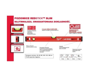 Poziomica slim 180cm MILWAUKEE 4932459095