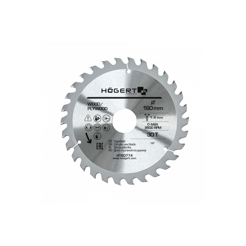 Tarcza pilarska 160mm x 30mm 30T piła do drewna HOEGERT HT6D774