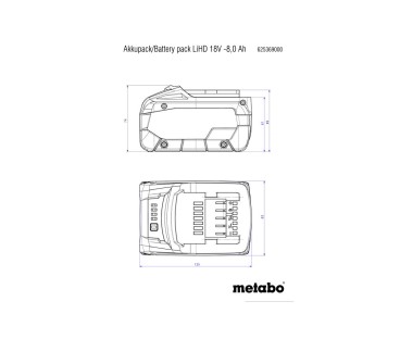 Akumulator LiHD 18V 8,0Ah Metabo 625369000