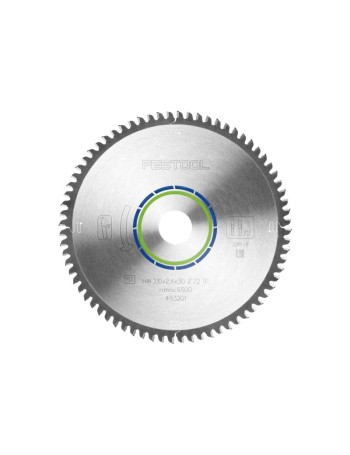 Tarcza pilarska ALUMINIUM/PLASTICS HW 210x2,4x30 TF72 FESTOOL 493201