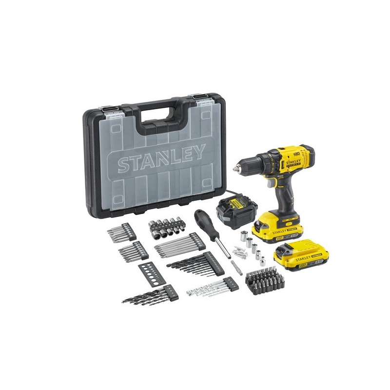 Wiertarko-wkrętarka 18V 2x2.0Ah w zestawie z akcesoriami STANLEY FATMAX SFMCD700D2A