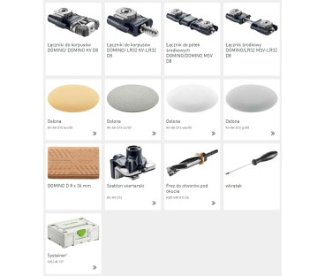 Asortyment łączników DOMINO KV-SYS D8 FESTOOL 576797