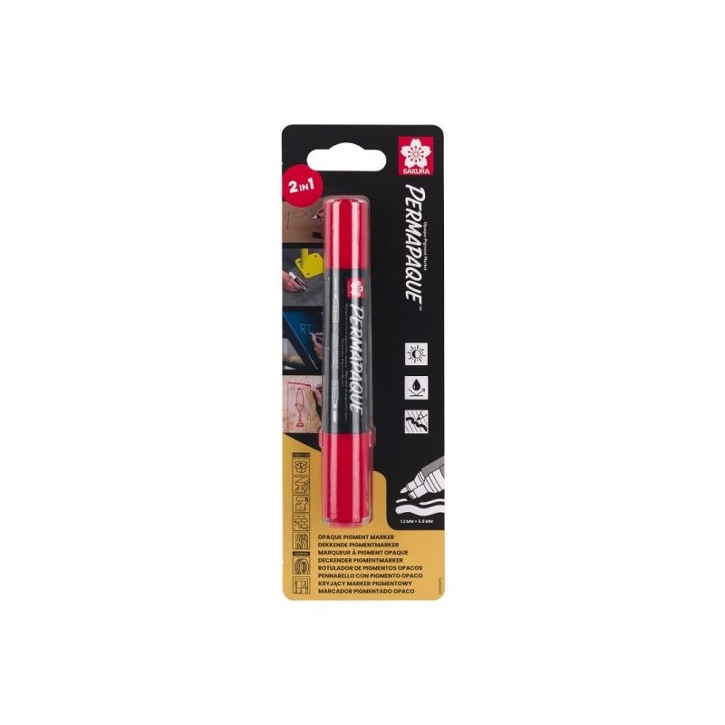 Marker Permapaque Dual Point czerwony SAKURA SKBLXZPKTN1B