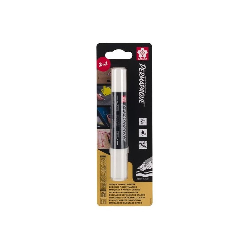 Marker podwójny Permapaque Dual Point biały Sakura SKBLXZPKTN1C