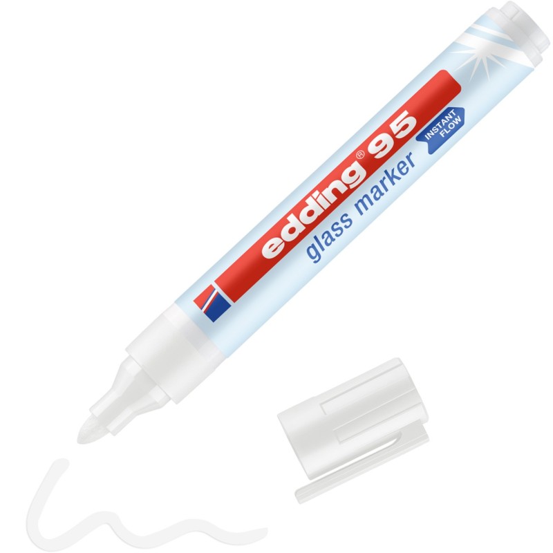 Marker do powierzchni szklanych szkła biały 1,5-3mm łatwo usuwalny EDDING 95