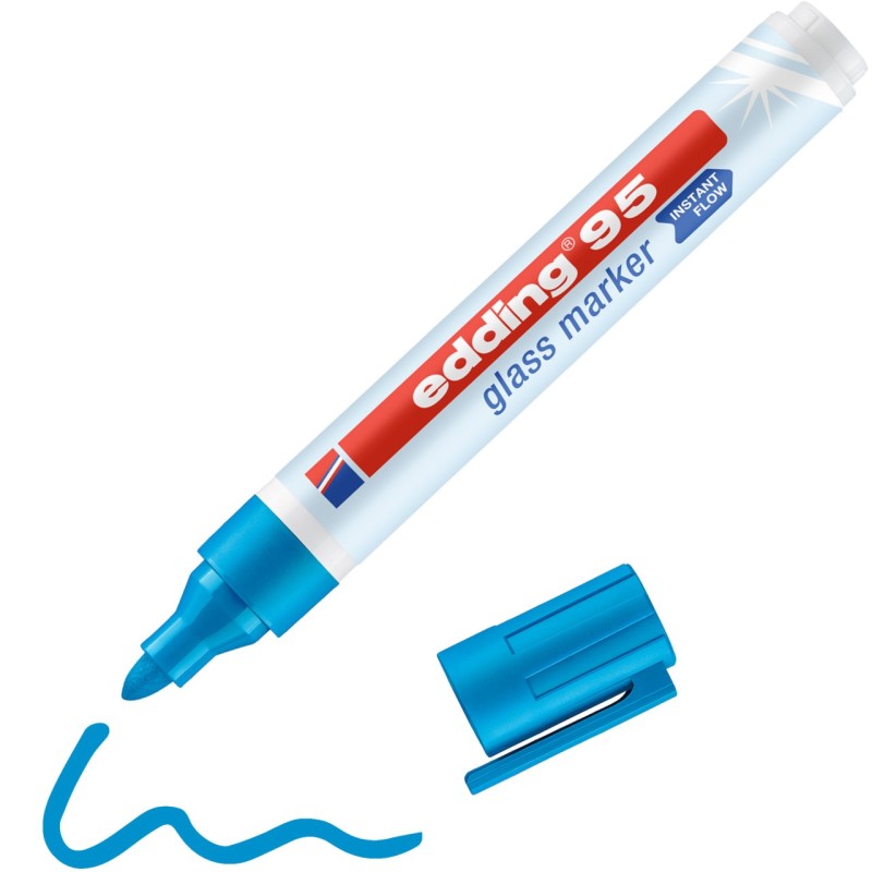 Marker do powierzchni szklanych szkła niebieski 1,5-3mm łatwo usuwalny EDDING 95
