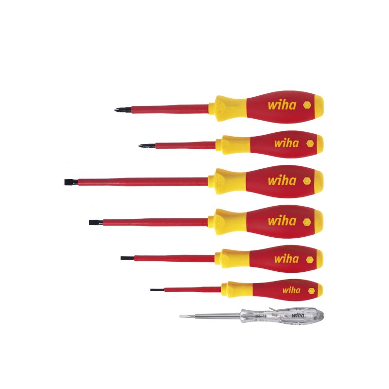 Wiha zestaw wkrętaków SoftFinish electric płaski, Phillips 7-cz. Wiha 00834