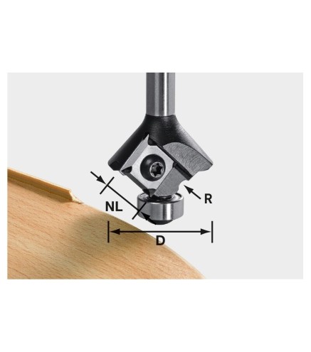 Frez do zaokrągleń z płytkami wymiennymi S8 HW R2 D28 KL12,7 MFK FESTOOL 499809