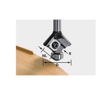 Frez do zaokrągleń z płytkami wymiennymi S8 HW R1,5 D28 KL12,7 MFK FESTOOL 499810