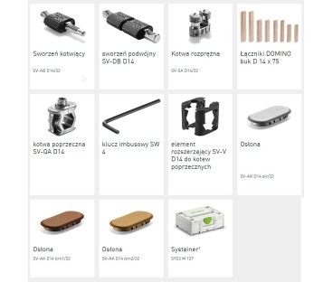 Asortyment łączników DOMINO SV-SYS D14 FESTOOL 576795