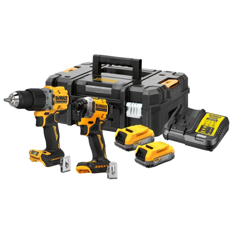 Zestaw combo 18V POWERSTACK 2x1.7Ah wiertarko-wkrętarka + zakrętarka DeWALT DCK2050E2T