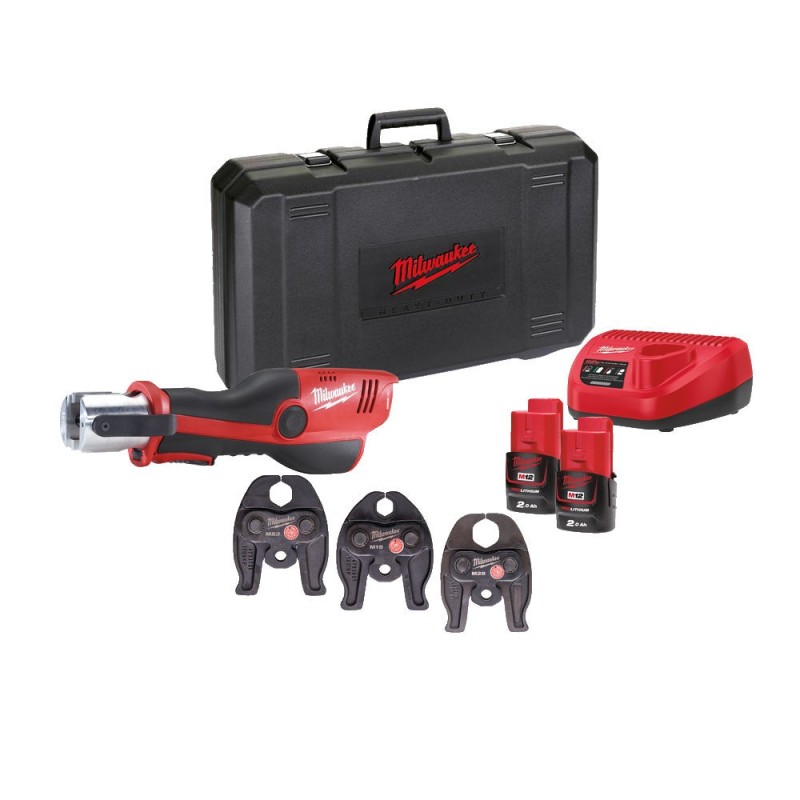 Zaciskarka do rur, hydrauliczna 16mm 20mm 25mm, akumulatorowa 12V M12 HPT-202C U-SET Milwaukee 4933443110 Zaciskarka do rur, hydrauliczna 16mm 20mm 25mm, akumulatorowa 12V M12 HPT-202C U-SET Milwaukee 4933443110