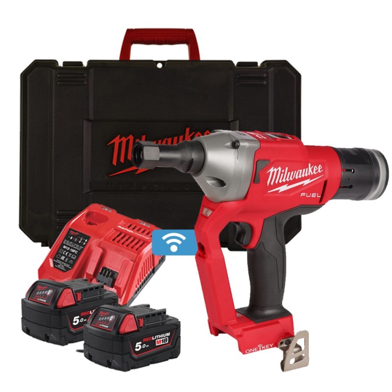 Nitownica akumulatorowa do łączników HUCK® 4.8mm i 6.4mm z ONE-KEY™ 18V 2x5.0Ah M18 ONEFLT-502X Milwaukee 4933478638 Nitownica akumulatorowa do łączników HUCK® 4.8mm i 6.4mm z ONE-KEY™ 18V 2x5.0Ah M18 ONEFLT-502X Milwaukee 4933478638