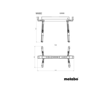 Zestaw kobyłek kozłów roboczych MAB 82 Metabo 626990000