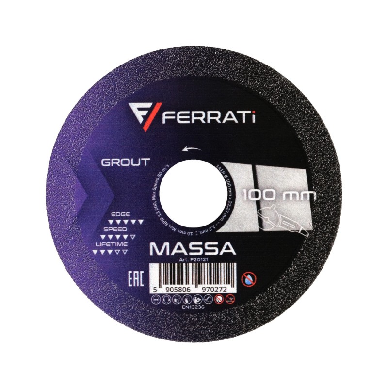 Tarcza tnąca z nasypem diamentowym 100mm MASSA na sucho Ferrati F20121
