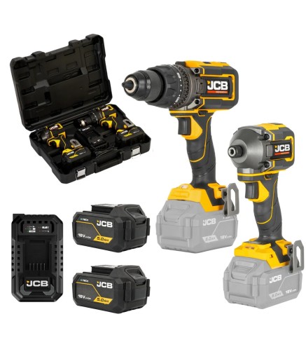 Zestaw combo Wiertarko-wkrętarka Udarowa 160Nm, Zakrętarka 230Nm, 2x 5.0Ah, Ładowarka JCB-18PKIT-3