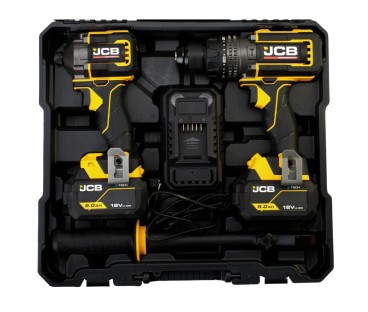 Zestaw combo Wiertarko-wkrętarka Udarowa 160Nm, Zakrętarka 230Nm, 2x 5.0Ah, Ładowarka JCB-18PKIT-3