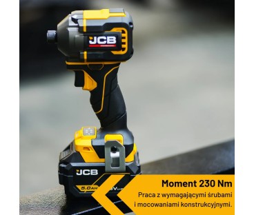 Zestaw combo Wiertarko-wkrętarka Udarowa 160Nm, Zakrętarka 230Nm, 2x 5.0Ah, Ładowarka JCB-18PKIT-3