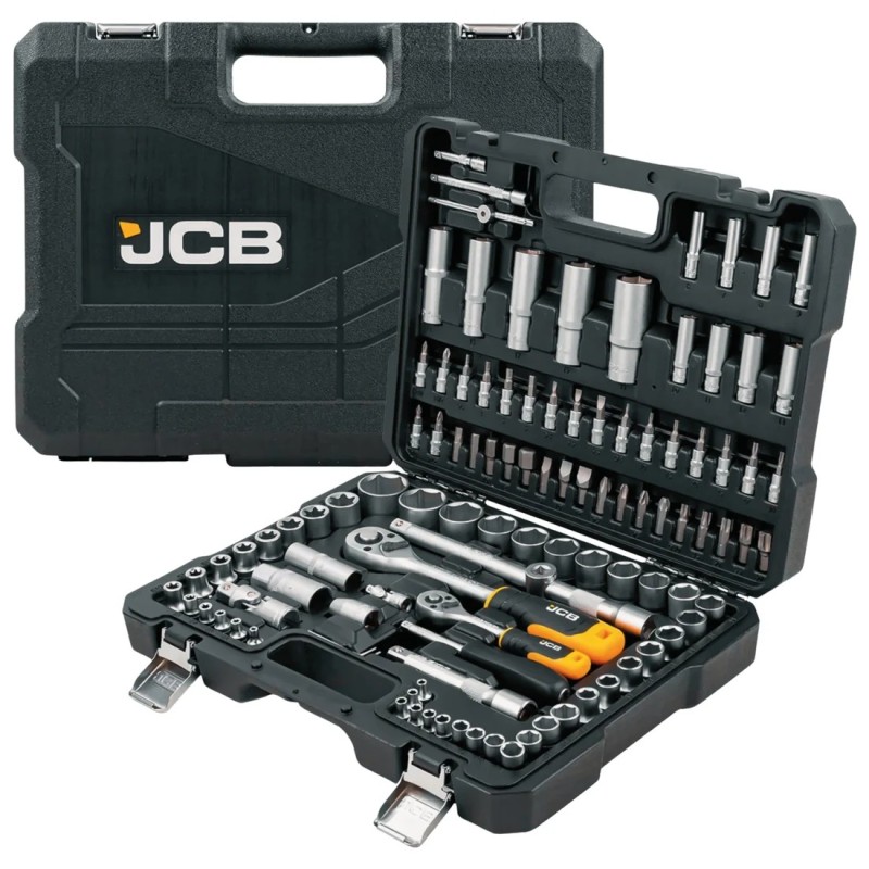 Zestaw Kluczy Nasadowych JCB 108el 1/2" 1/4" CRV Grzechotki Walizka 41082-5
