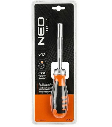 Wkrętak z grzechotką i zestawem bitów 12 szt. NEO TOOLS 04-242