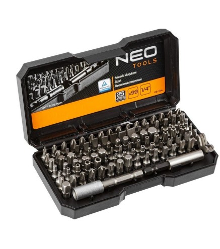 Końcówki wkrętakowe z uchwytem, zestaw 99 szt.NEO TOOLS 06-104