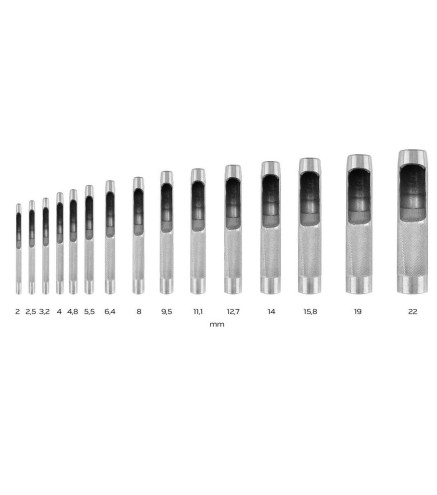 Zestaw 15 przebijaków, średnica 2-22 mm, oxford pouch NEO TOOLS 33-096