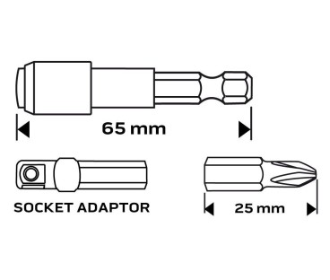 Zestaw bitów, 32 szt. uchwyt, adapter 1/4" HEX NEO  TOOLS56-608