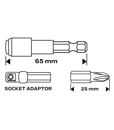 Zestaw bitów, 32 szt. uchwyt, adapter 1/4" HEX NEO  TOOLS56-608