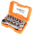 Zestaw bitów, 24 szt.  grzechotka, adapter, przedłużka 1/4" HEX NEO TOOLS 56-610