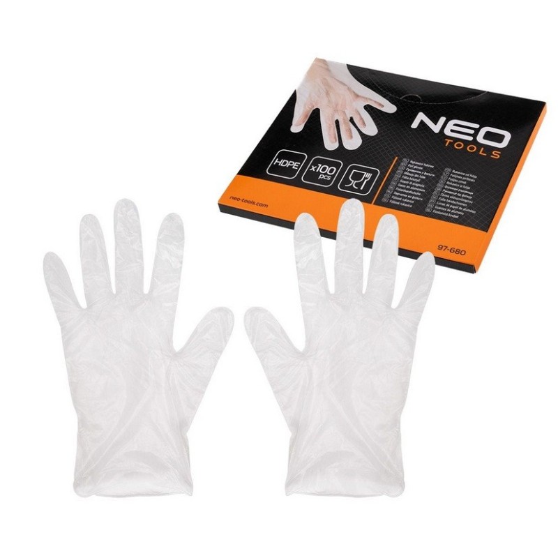 Rękawiczki jednorazowe foliowe, 100 sztuk NEO TOOLS 97-680