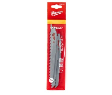 Brzeszczoty do piły szablastej drewno i plastik 150 mm 6 TPI 3 szt. Milwaukee 48001075