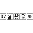 Mieszadło do zapraw 18V 1x2,0Ah M14 YATO YT-82880