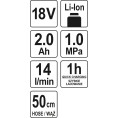 Pistolet do pompowania 18V 2,0Ah+ład YATO YT-82894