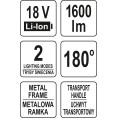 Reflektor led 18V 1600lm 20W YATO YT-82961